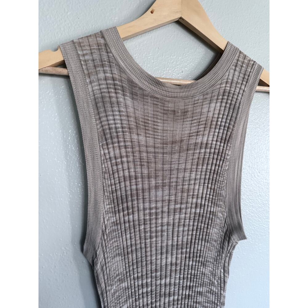 TED BAKER tan stretch Rayon Ribbed Tank sleeveless beige Kcate blouse top - Picture 6 of 13